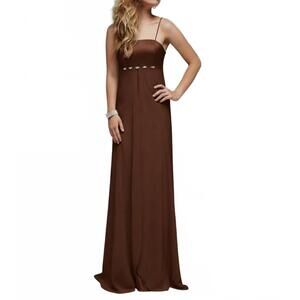 NEW MILANO FORMALS silken symphony gown in truffle